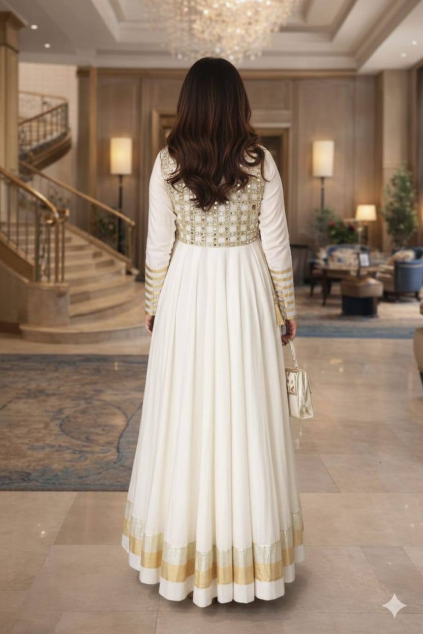 Handwork Anarkali Set with Mirror Work Jacket