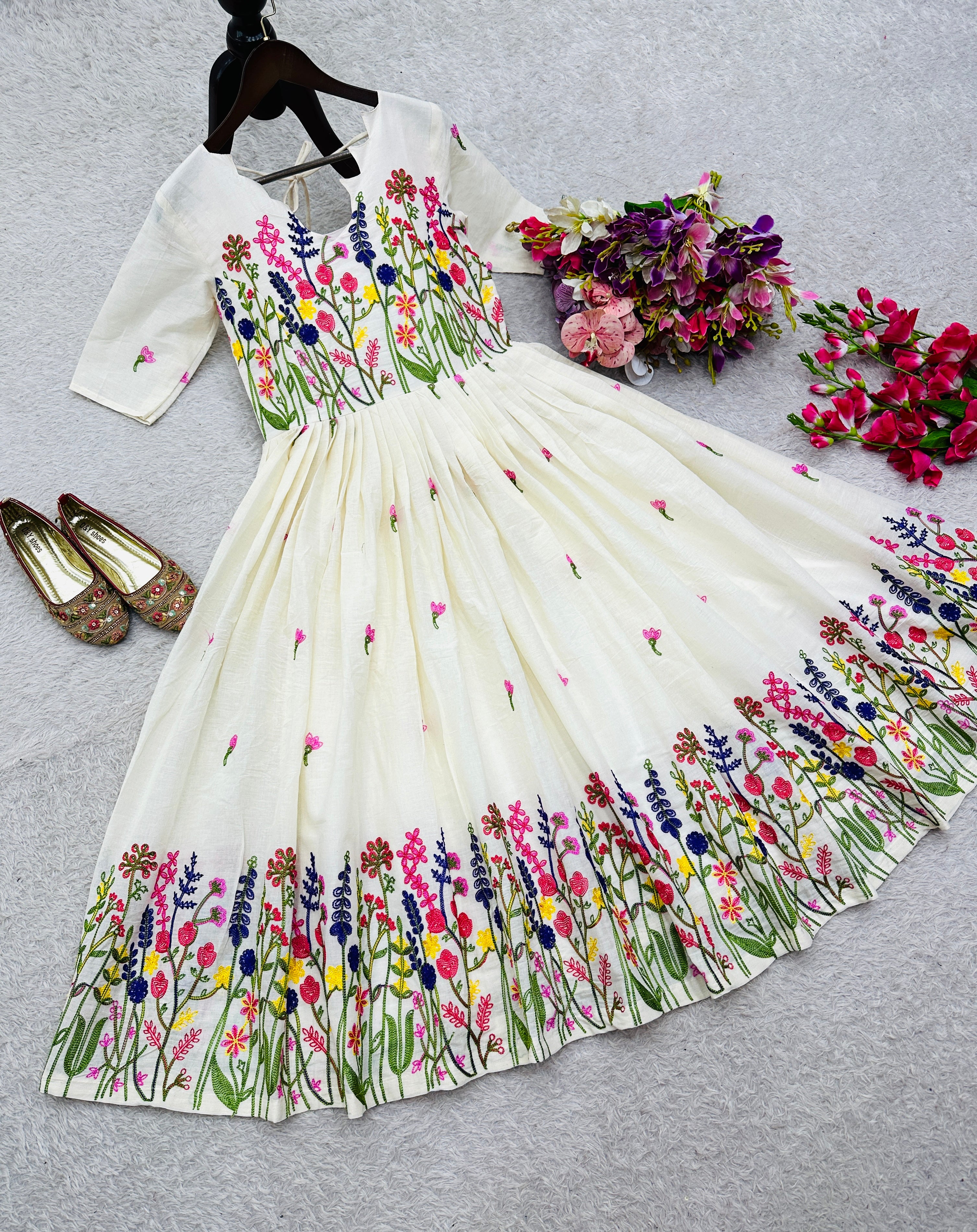 New White Color Designer Party Wear Gown