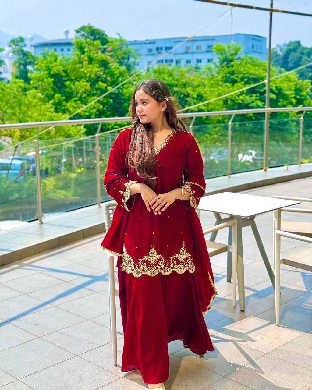 Premium Designer Kurta With Sharara Set