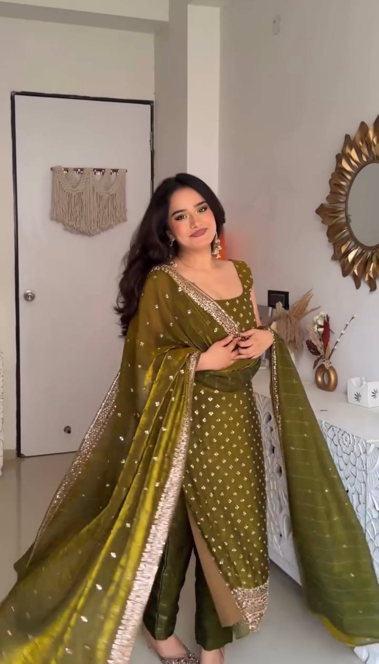 Luxury Embroidered Fendy Silk Ethnic Wear for Women