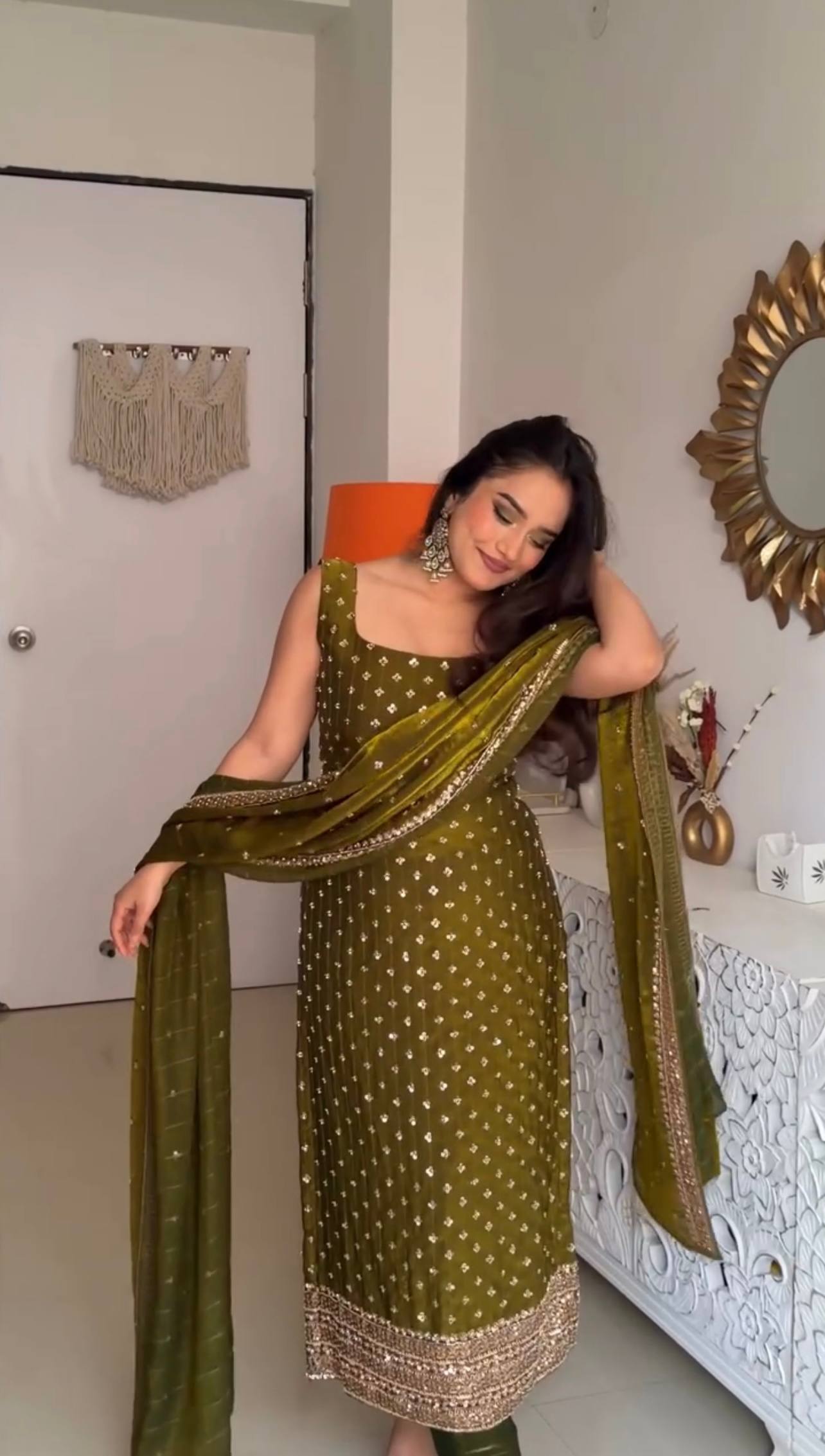 Luxury Embroidered Fendy Silk Ethnic Wear for Women