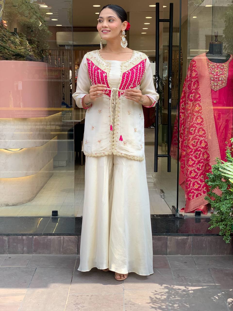 New Party Wear Luxurious Roman Silk adorned with intricate embroidery Cord Set