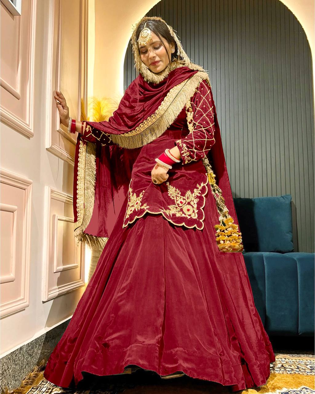 New Arrival Premium Natural Crepe Silk Lehenga Set