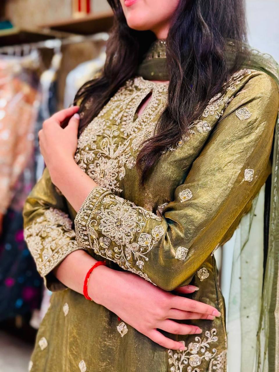 Noor-E-Zari Designer Kurta Palazzo Set ✨