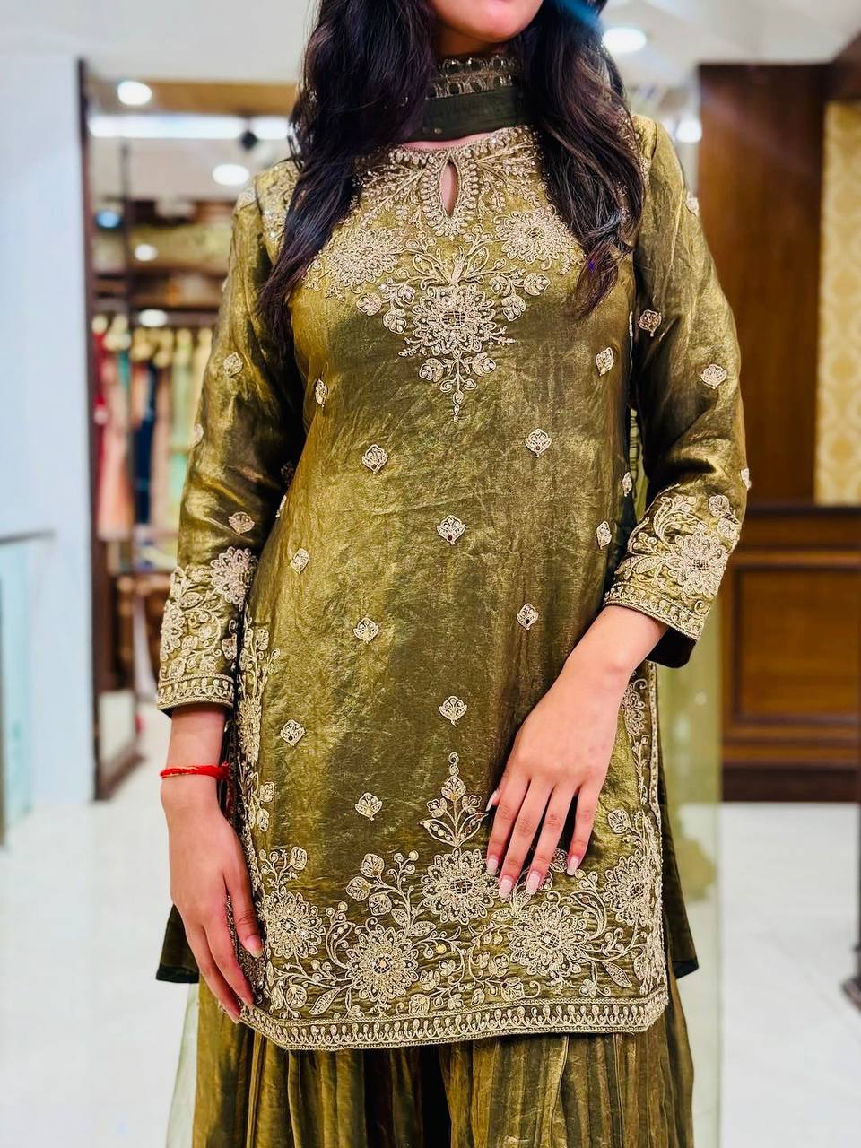 Noor-E-Zari Designer Kurta Palazzo Set ✨