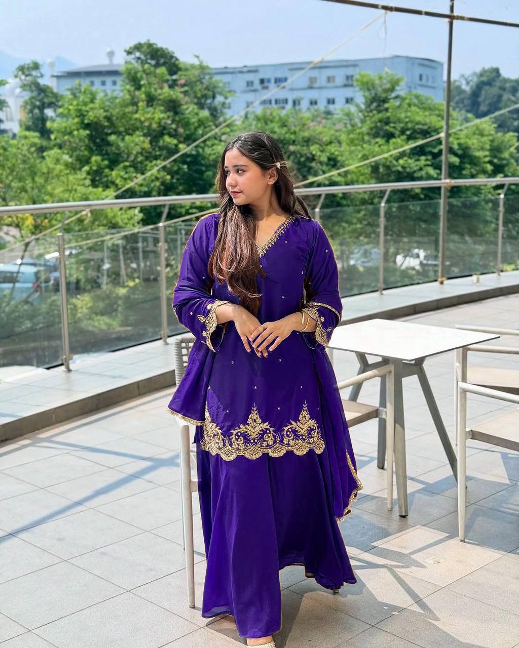 Premium Designer Kurta With Sharara Set