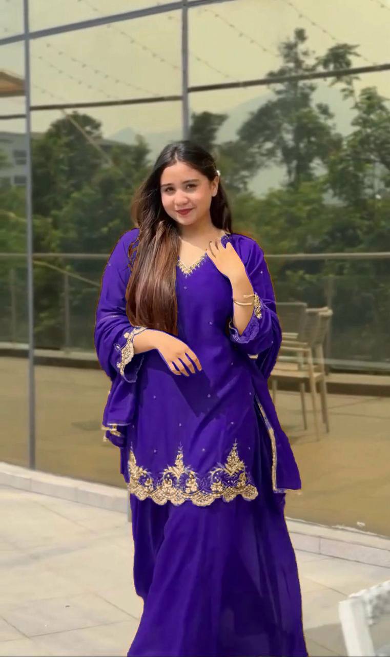 Premium Designer Kurta With Sharara Set