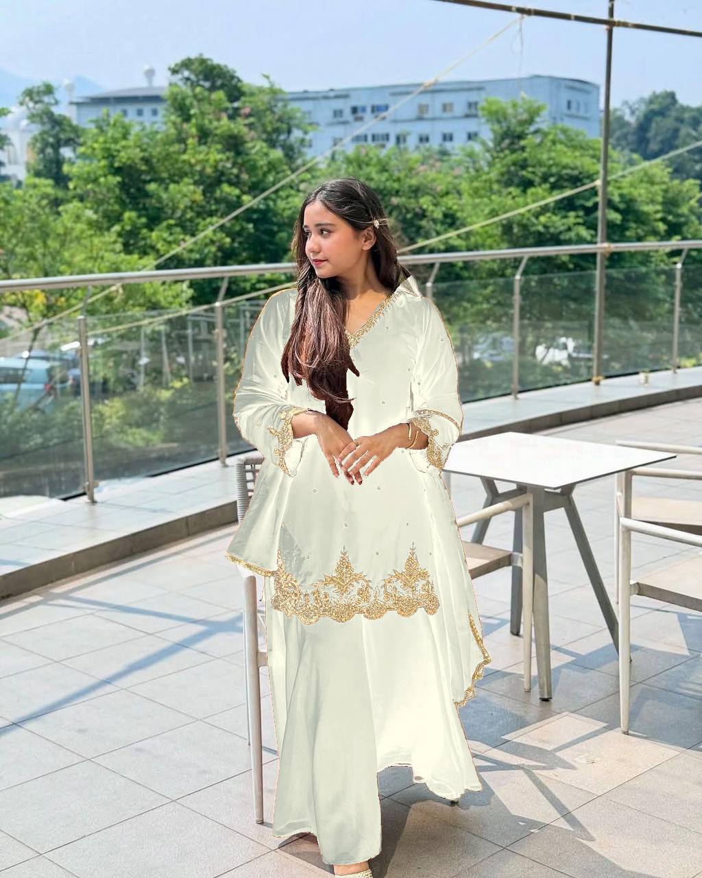Premium Designer Kurta With Sharara Set
