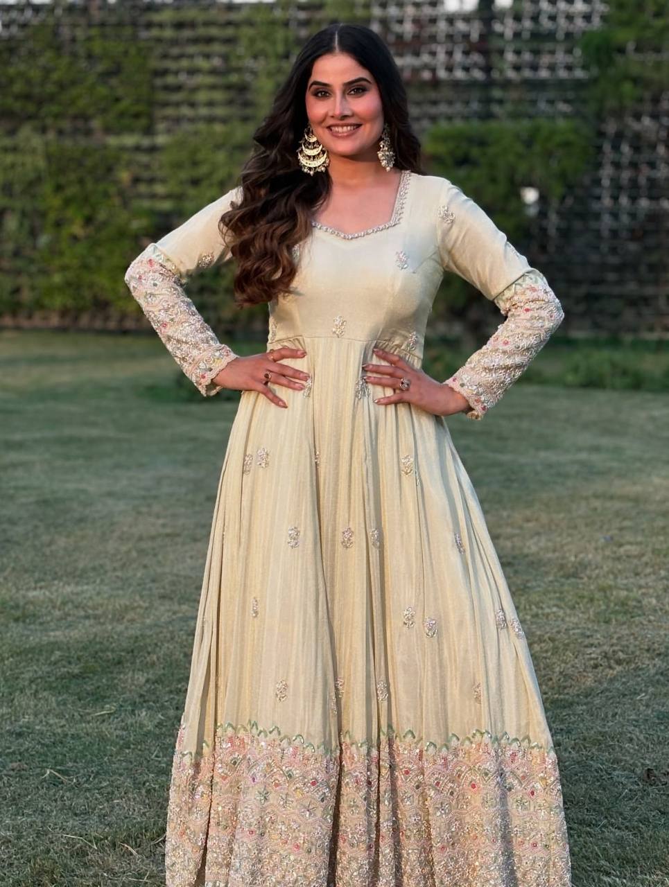 New Designer Heavy Georgette Embroidered Anarkali Set