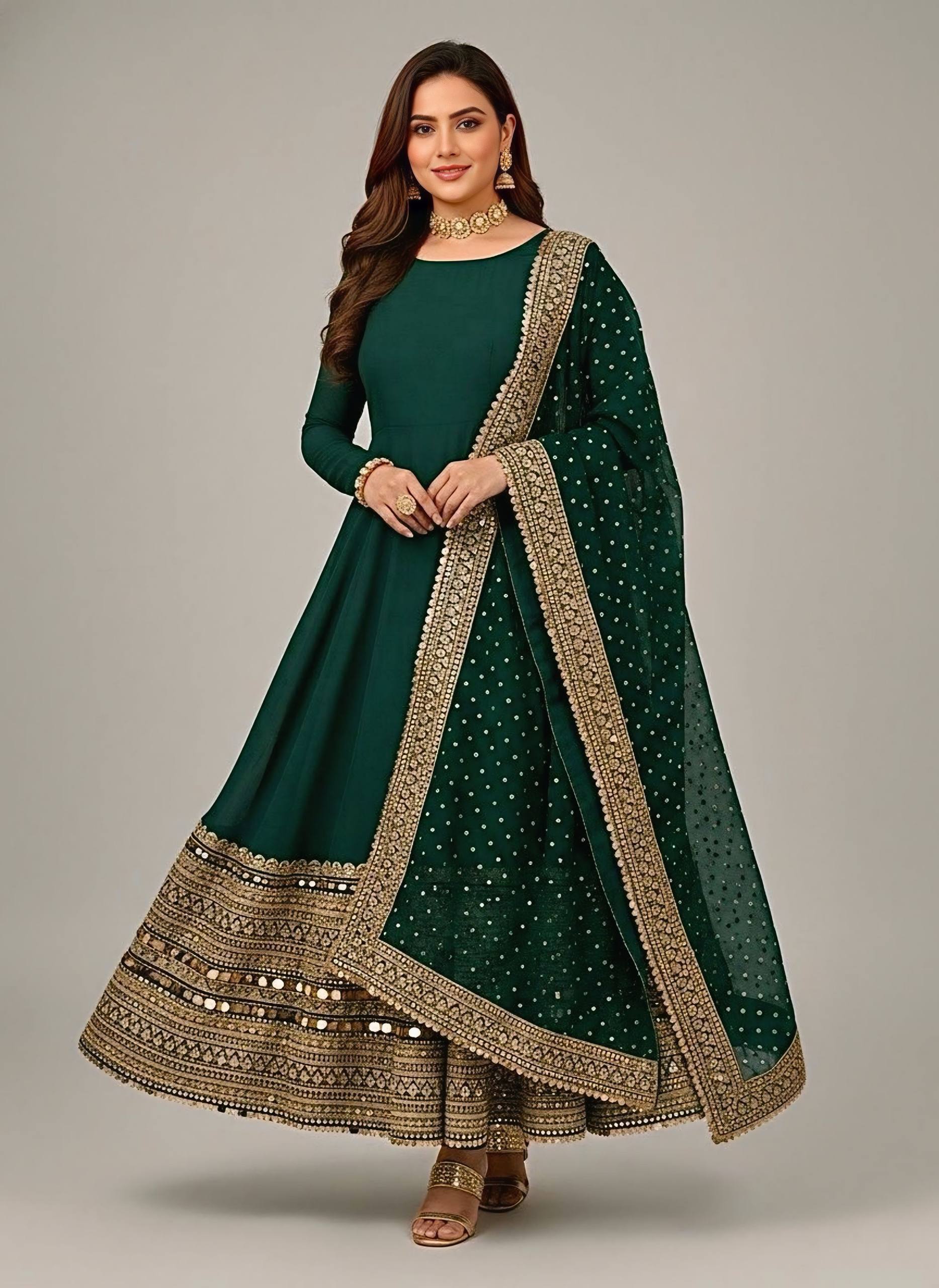 Premium Green Anarkali Suit Set