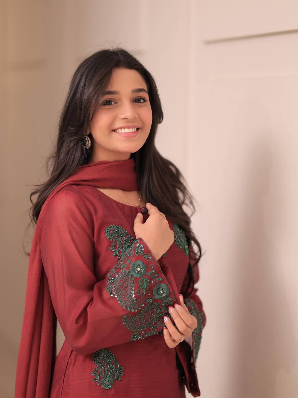 New Designer Elegant French Crepe Kurta With Plazzo Set