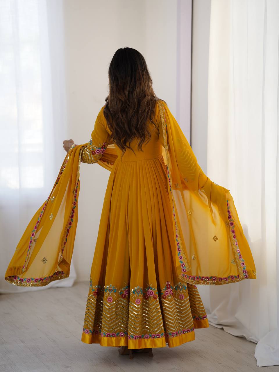 Launching Heavy New Designer Party Wear Look Gown-Dupatta in Heavy Multy Thread Embroidery Sequence Work