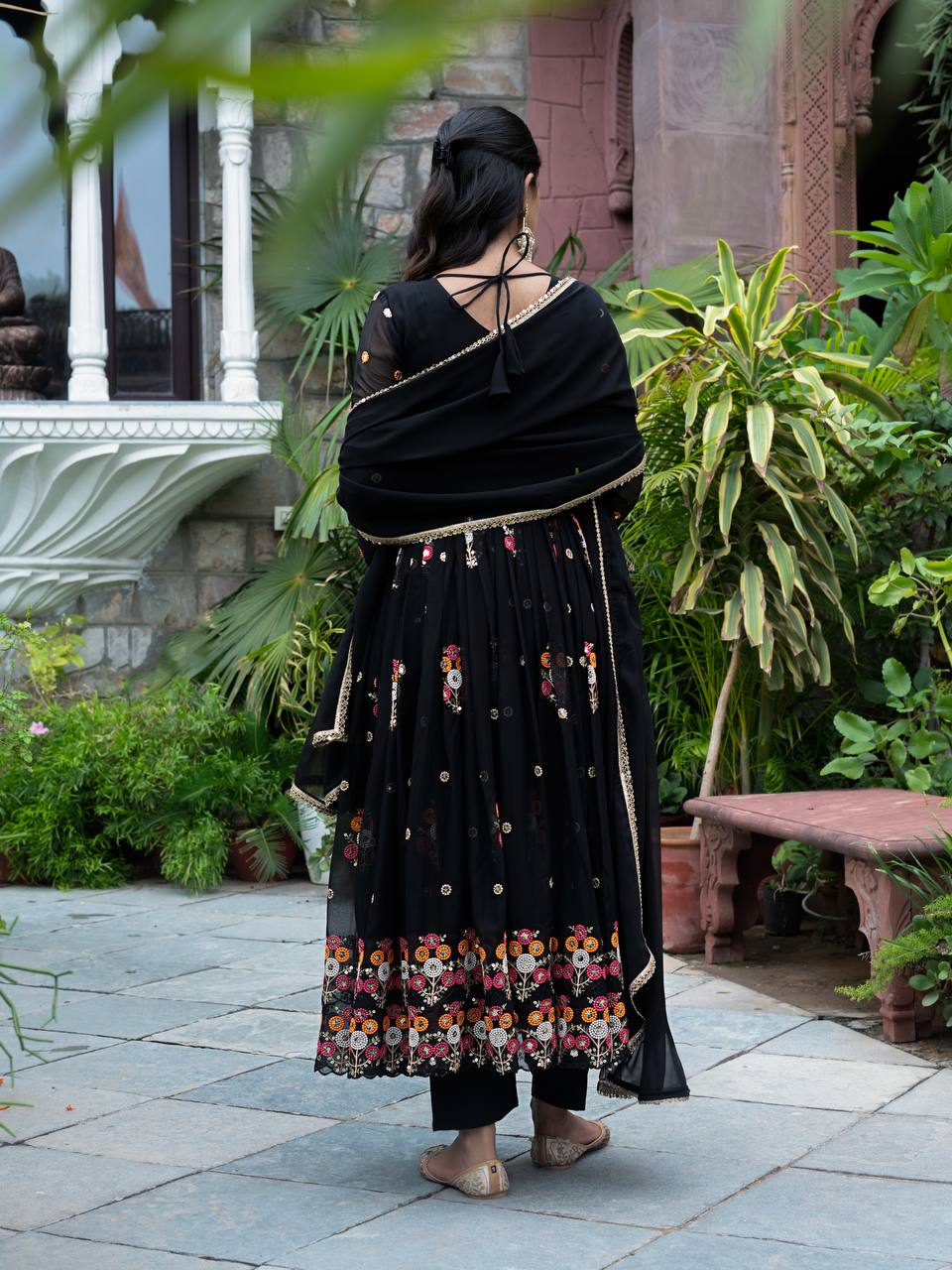 New Function Wear Designer Faux Georgette with Full Heavy Embroidery Sequence Work Anarkali Gown