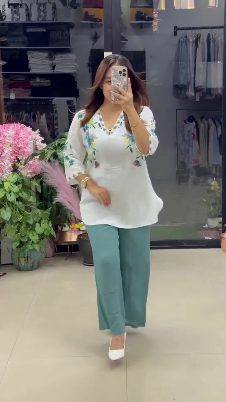 Floral Printed Georgette Co-Ord Set