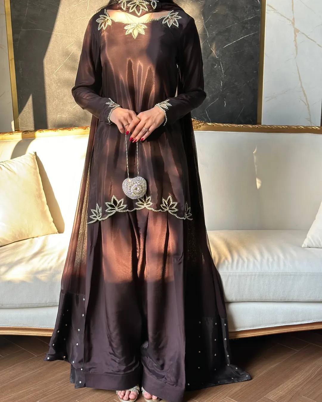 Black Heritage Glow Luxe Farshi Salwar Ensemble