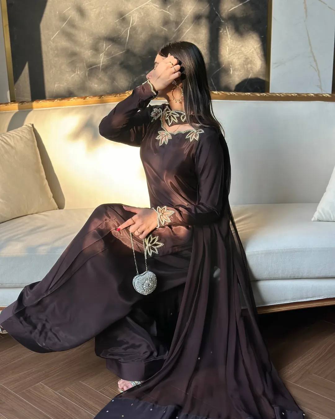 Black Heritage Glow Luxe Farshi Salwar Ensemble