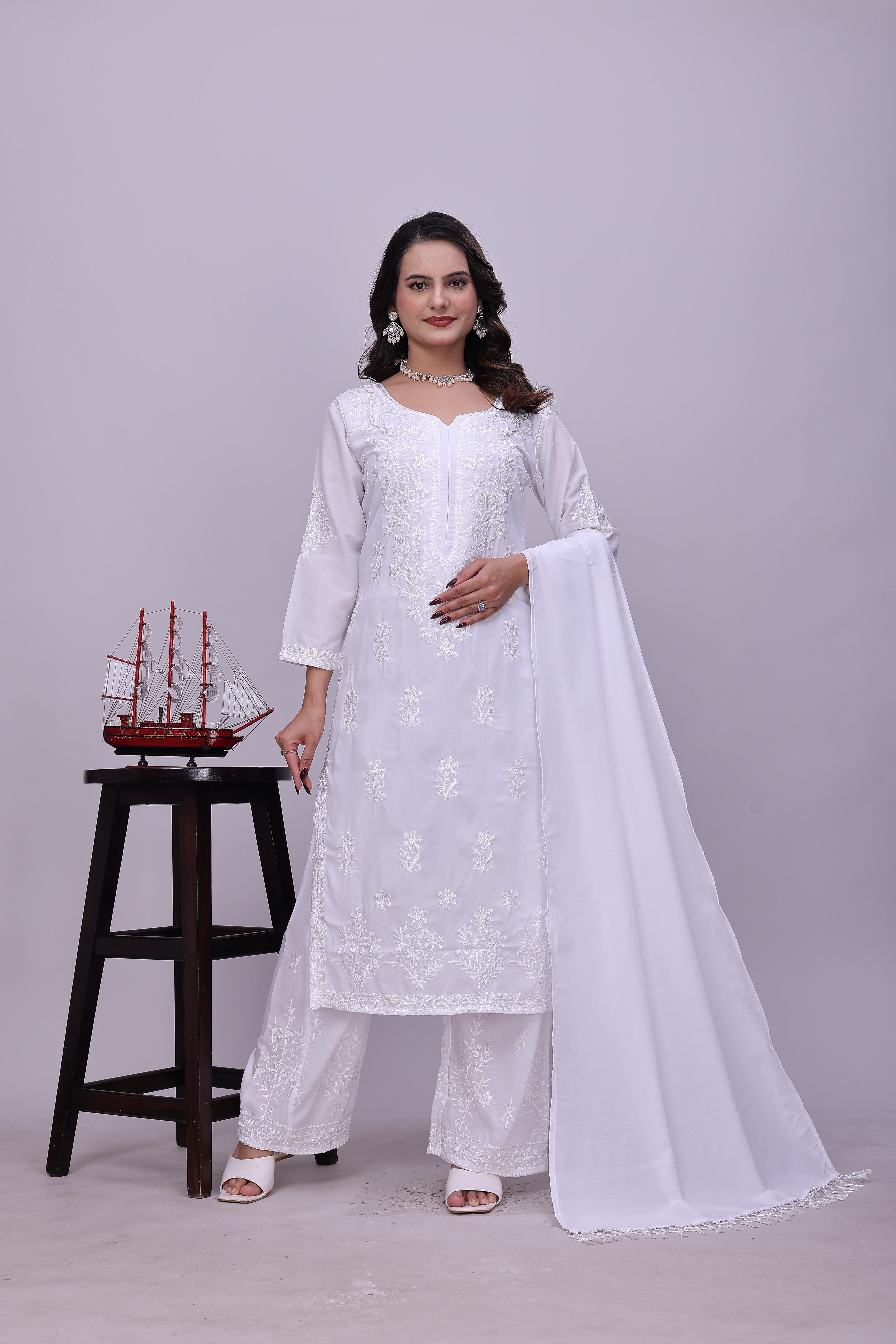 White Kurta Pant Set