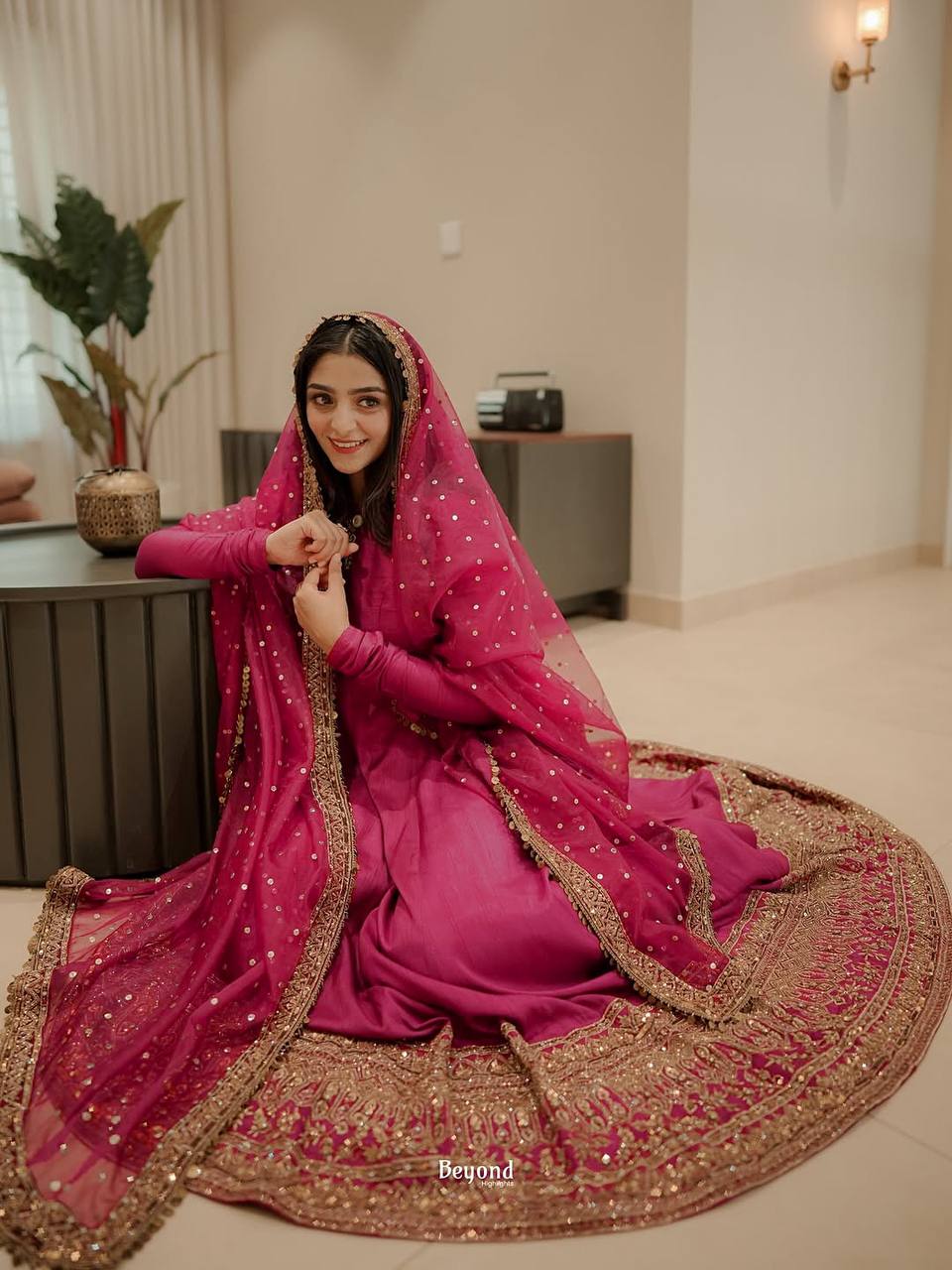 Premium Ready-to-Wear Anarkali Suit Set with Thread & Sequins Embroidery (3 Piece)