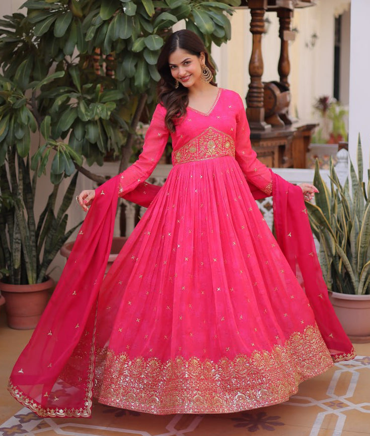 Royal Rani Radiance Embroidered Gown Set
