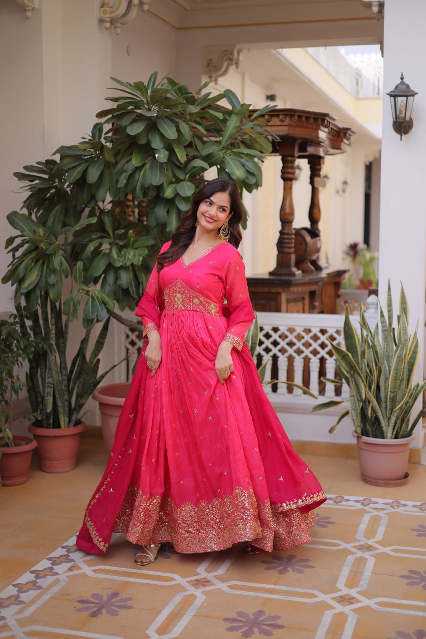 Royal Rani Radiance Embroidered Gown Set