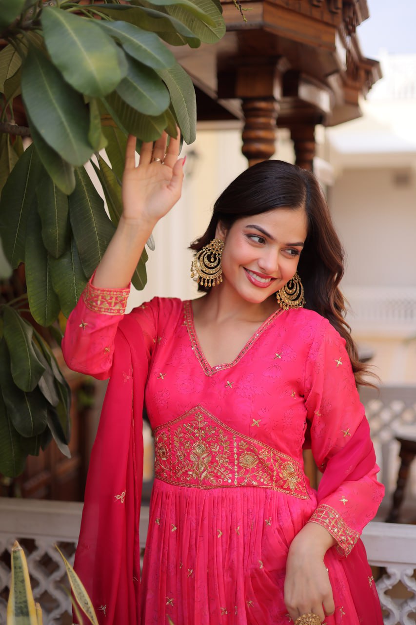 Royal Rani Radiance Embroidered Gown Set