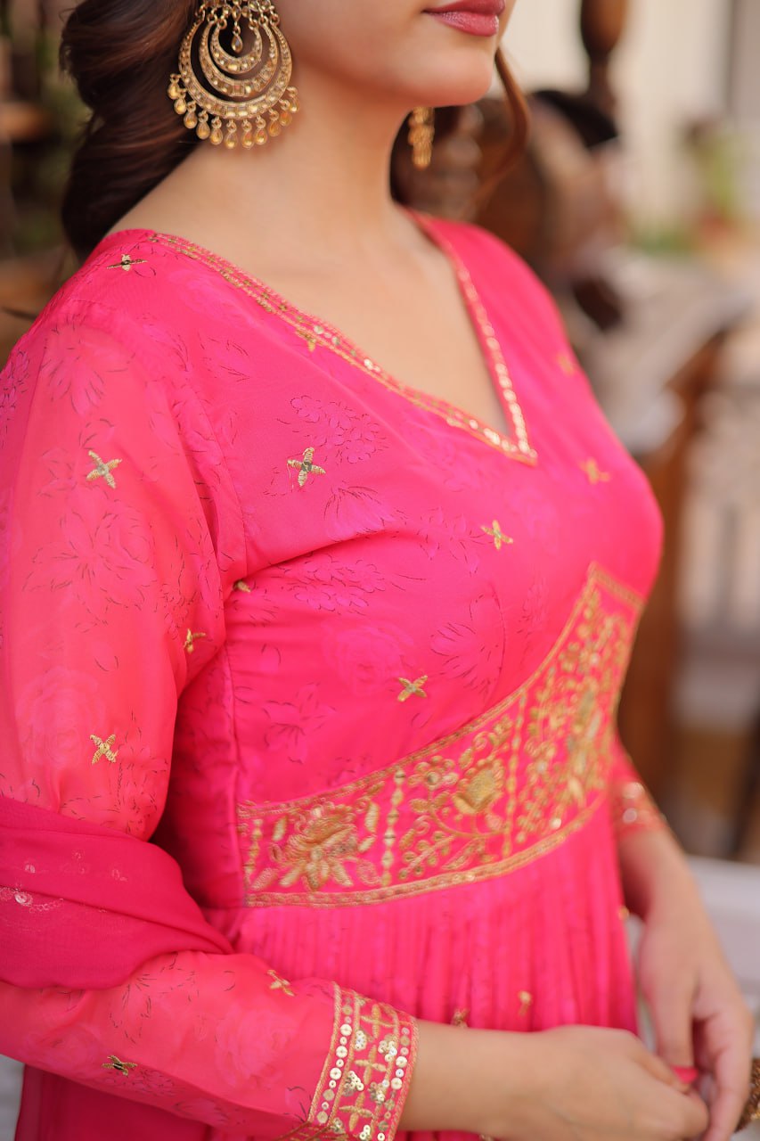 Royal Rani Radiance Embroidered Gown Set