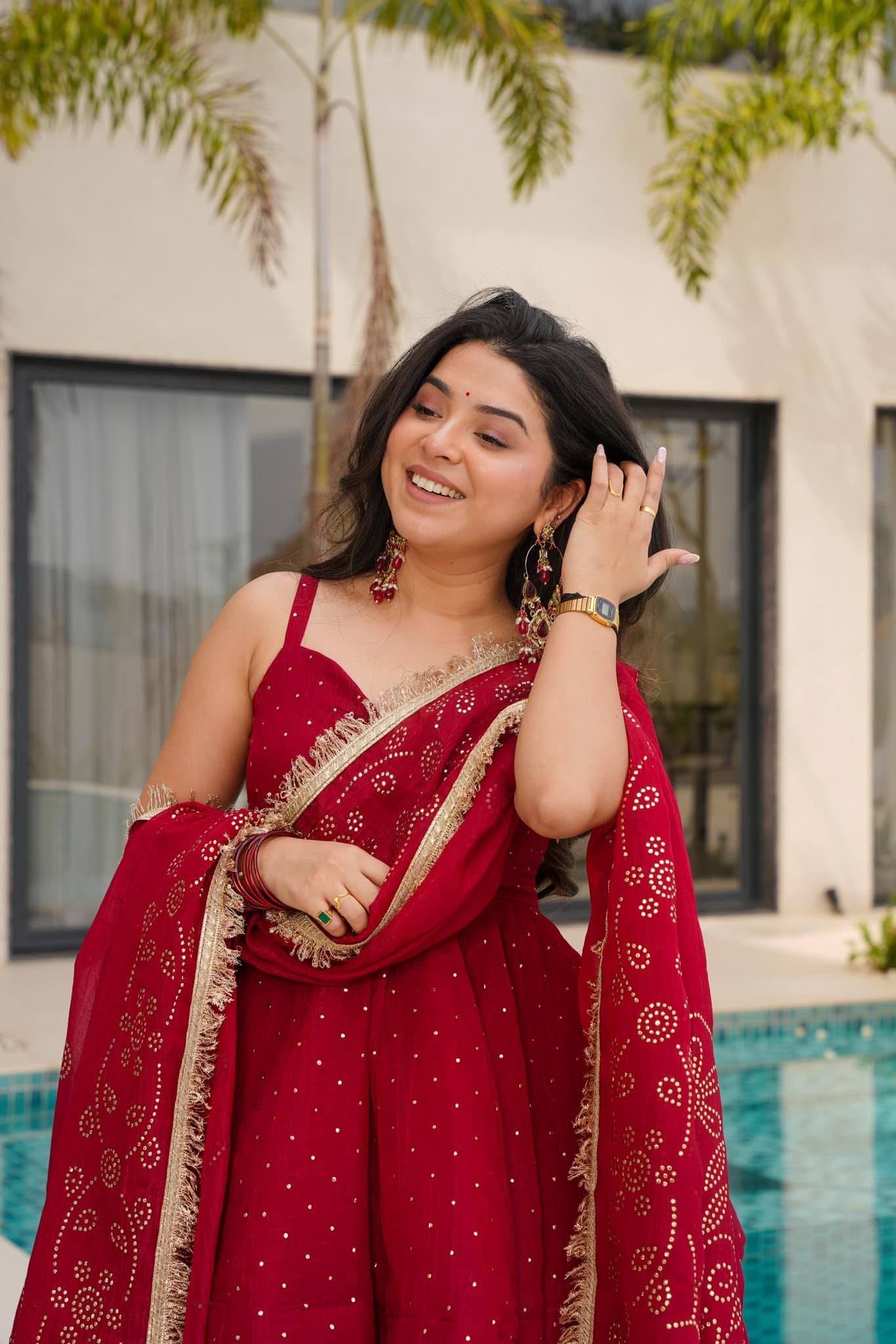 Festive Glow Tabby Organza Mukaish Sharara Set