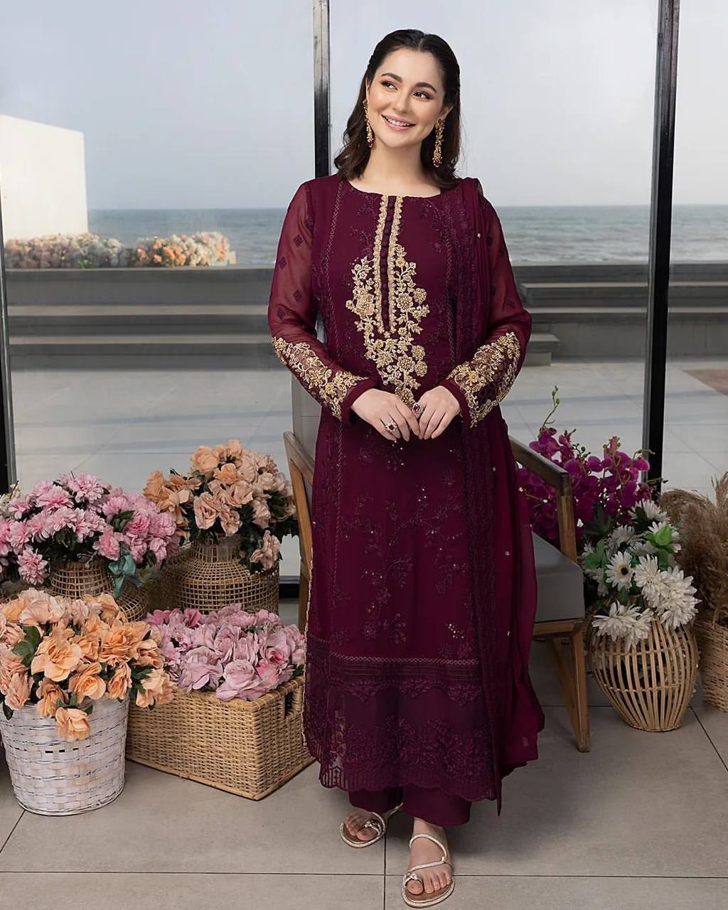 Designer Trending Embroidery Work Suit With pant Set