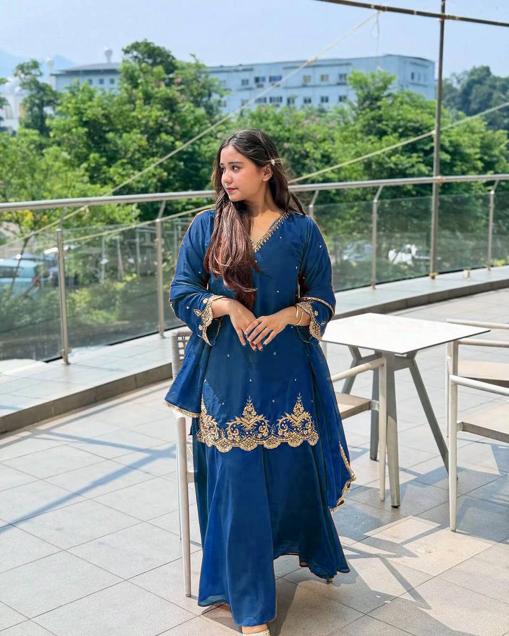 Premium Designer Kurta With Sharara Set