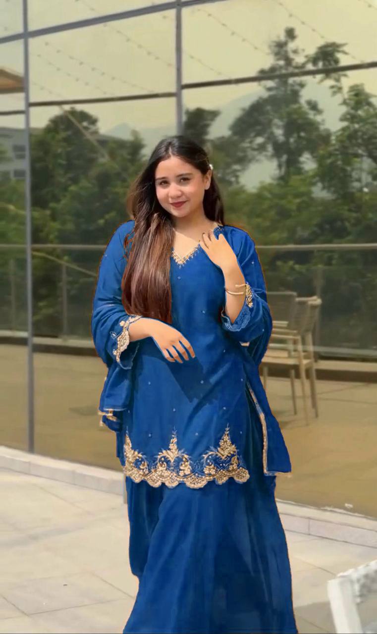 Premium Designer Kurta With Sharara Set