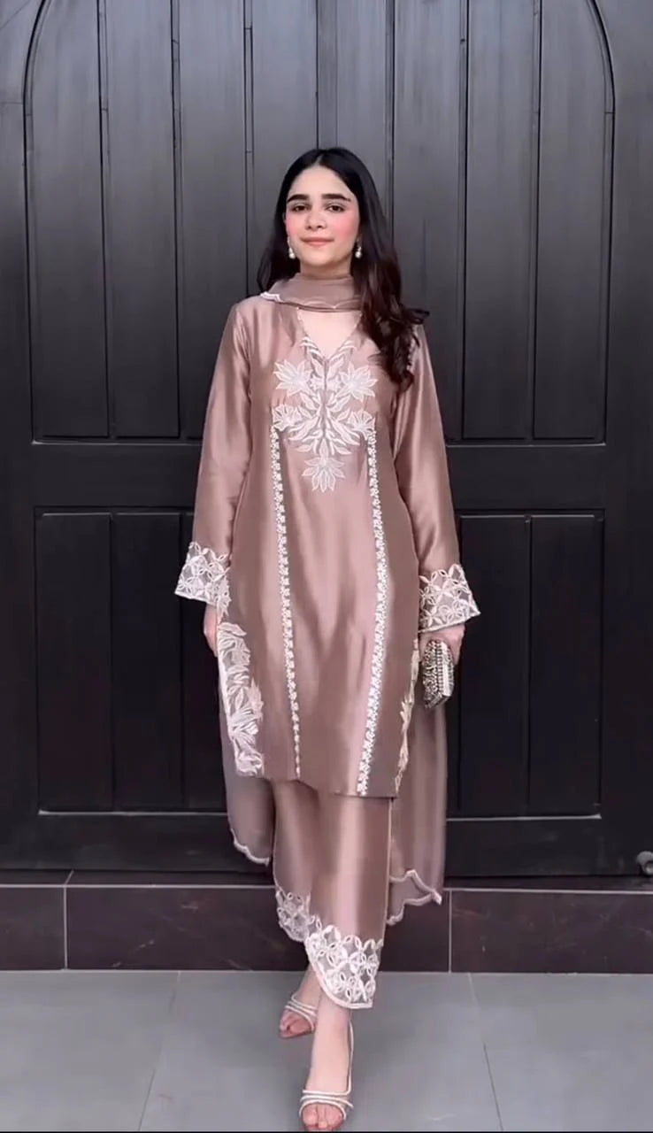 Luxurious Suit Adorned with Intricate Lace