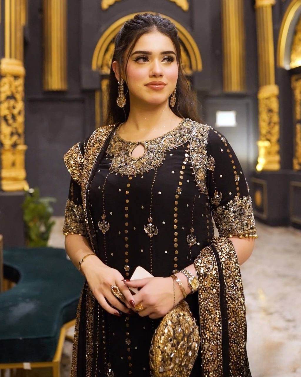 Sitara Shine Faux Georgette Embroidered Kurta Pant Set