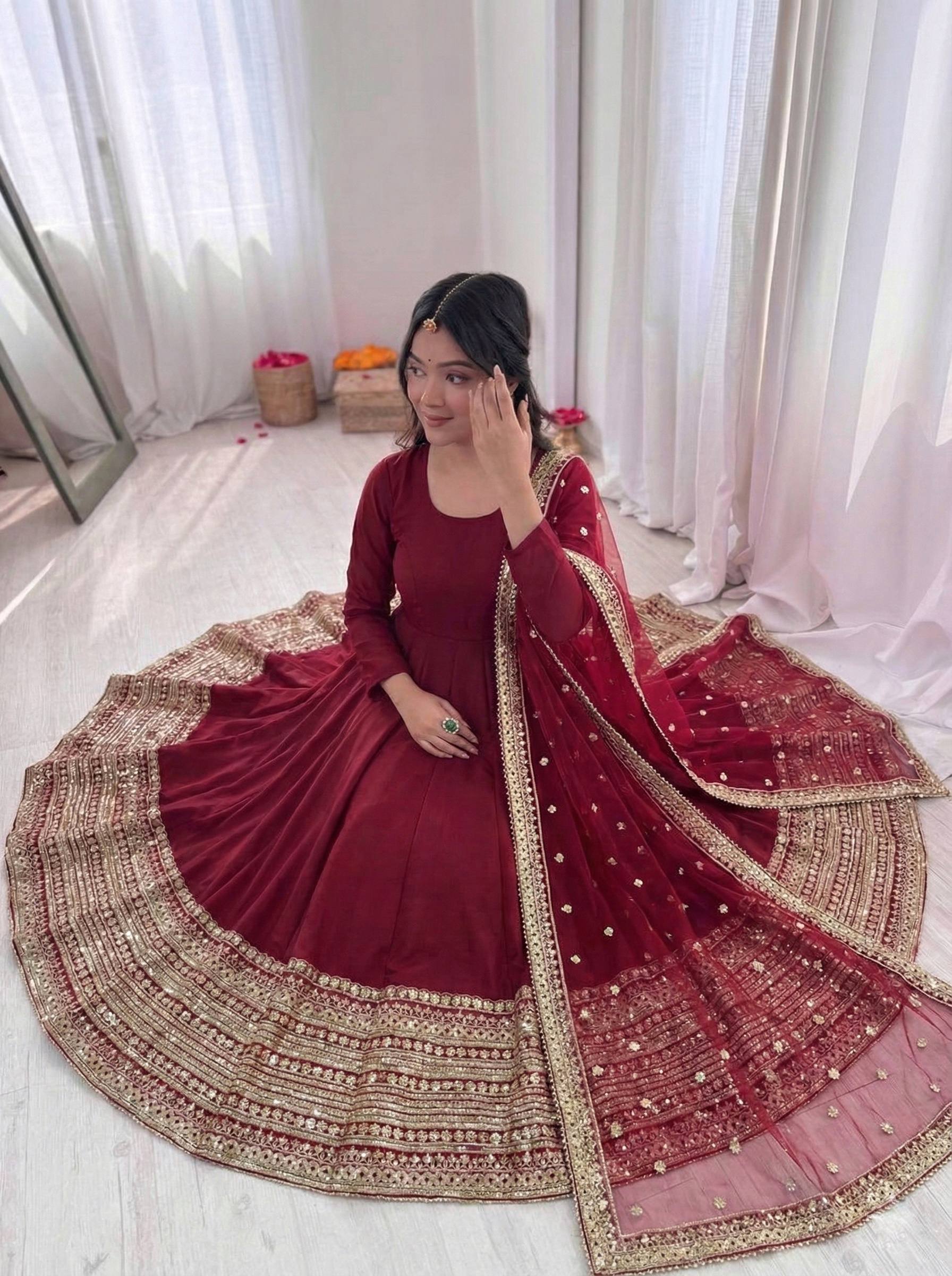 Premium Red Anarkali Suit Set