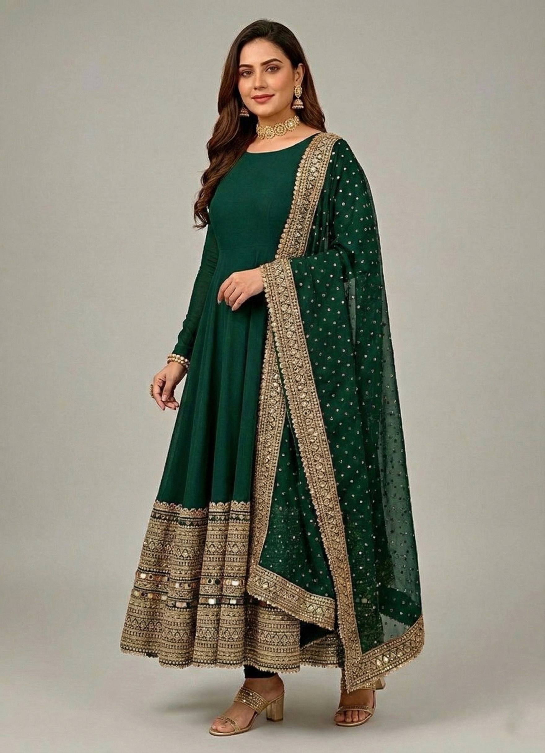 Premium Green Anarkali Suit Set