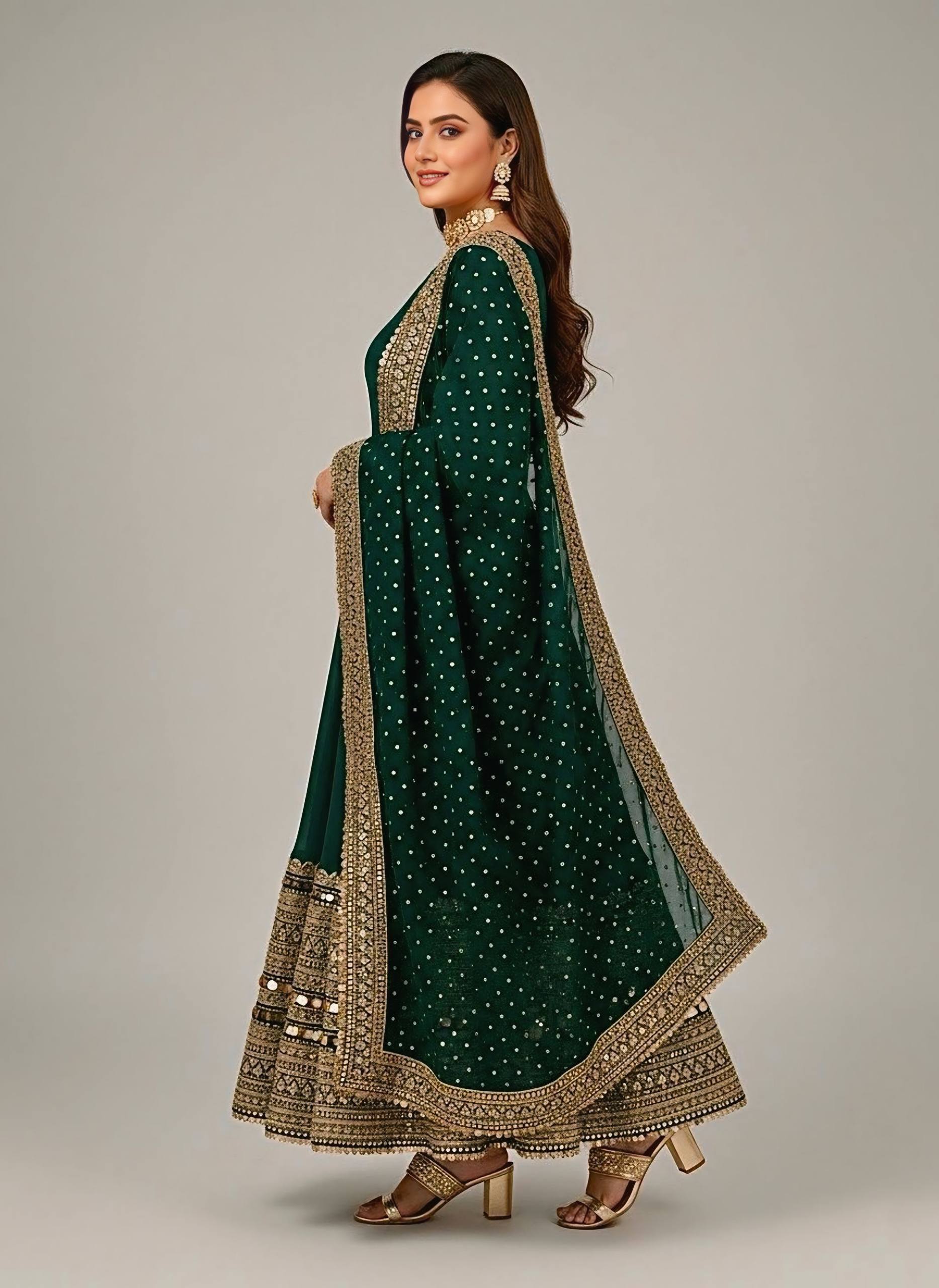 Premium Green Anarkali Suit Set