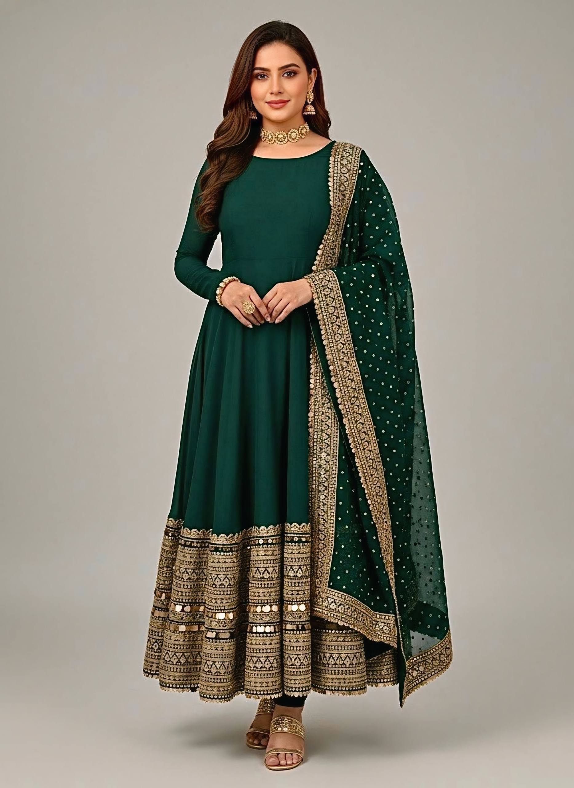 Premium Green Anarkali Suit Set