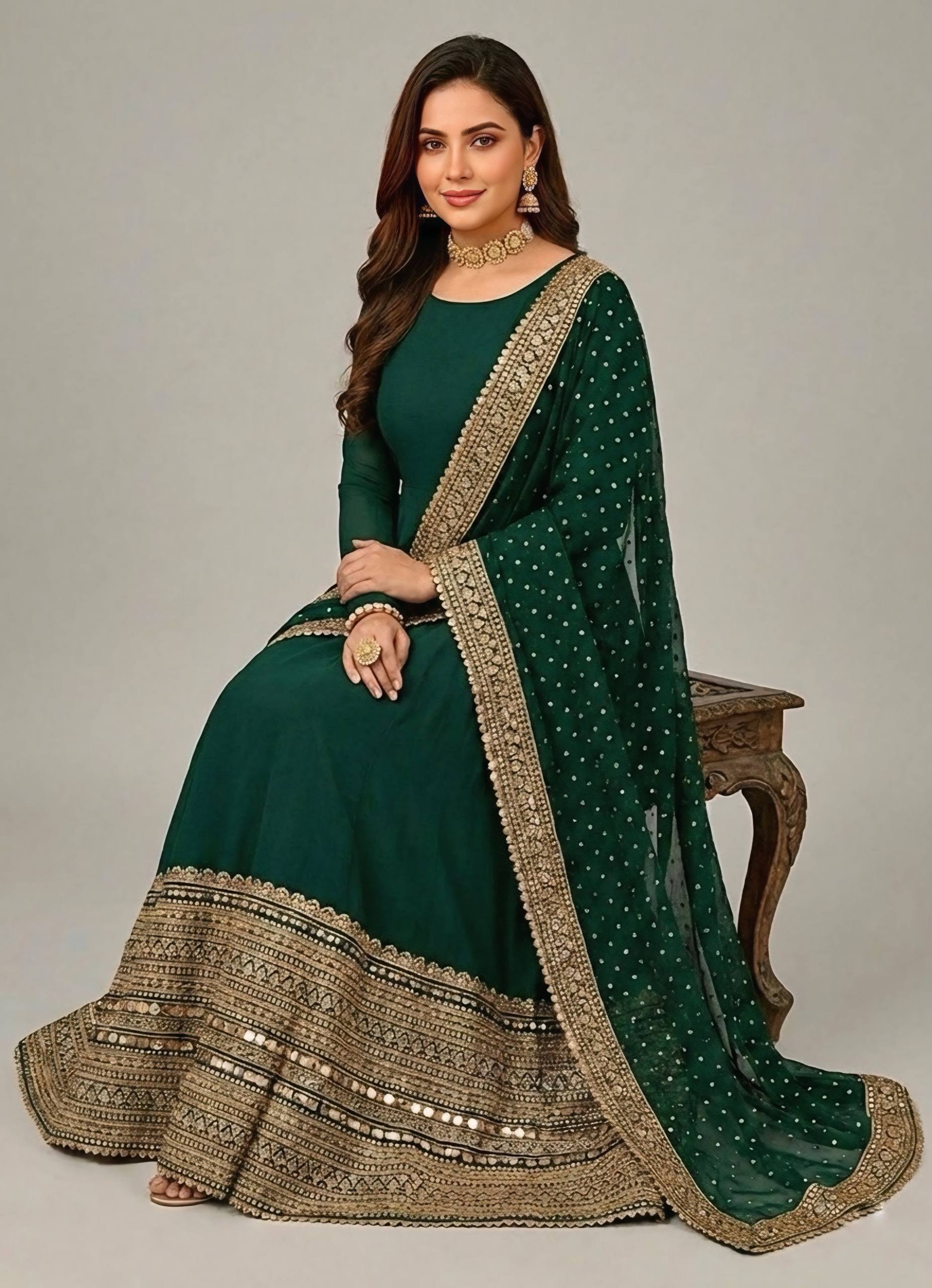 Premium Green Anarkali Suit Set