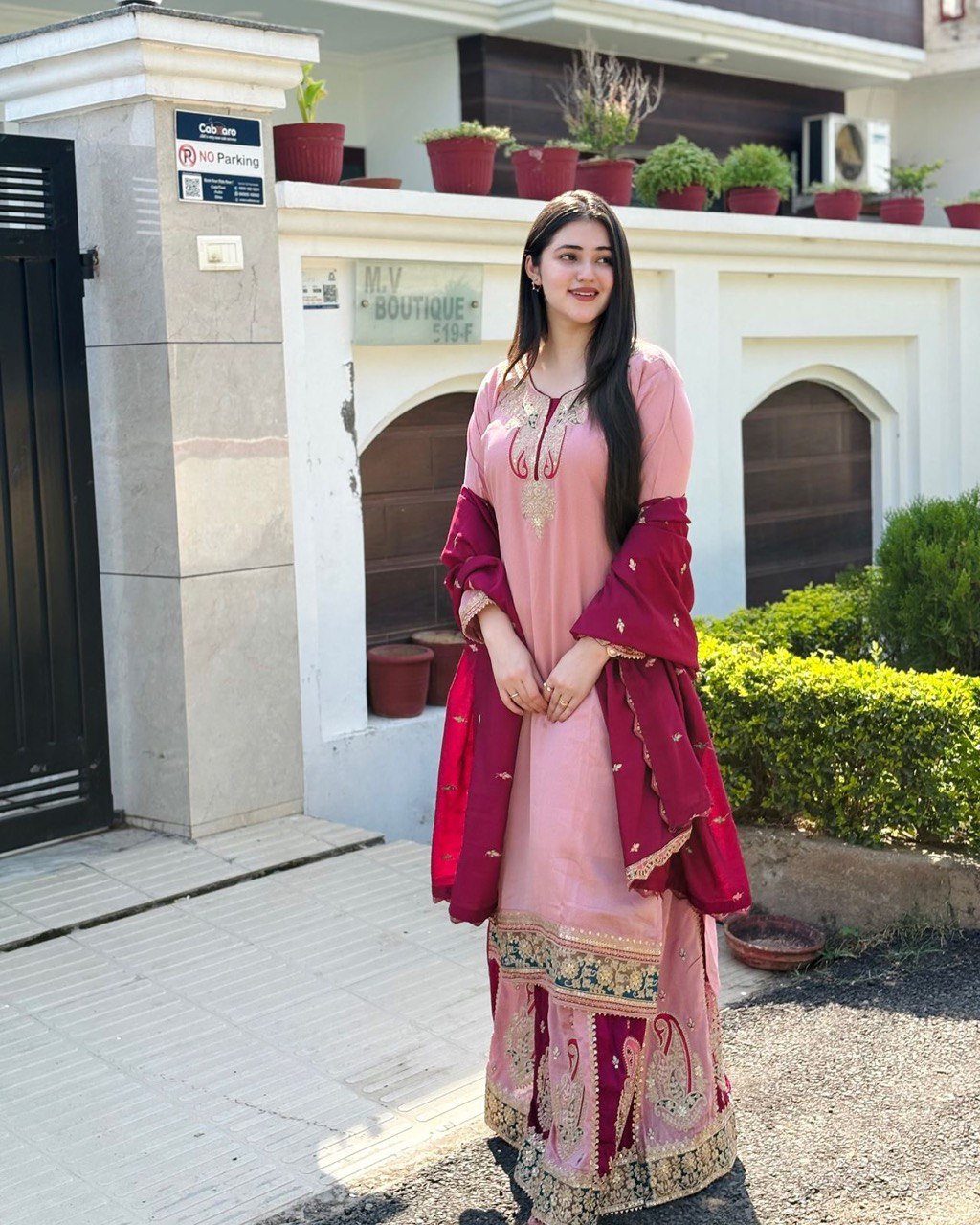 New Designer Party Top Pallazo & Dupatta Set