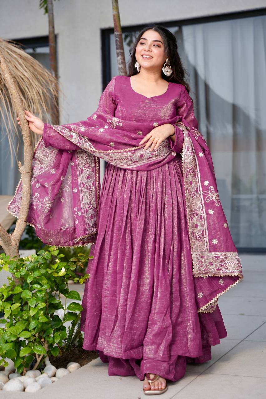 New Arrival Designer Partylook Premium Gold Crazy Sharara Set