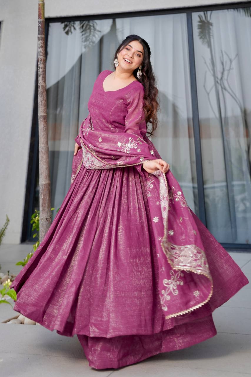 New Arrival Designer Partylook Premium Gold Crazy Sharara Set