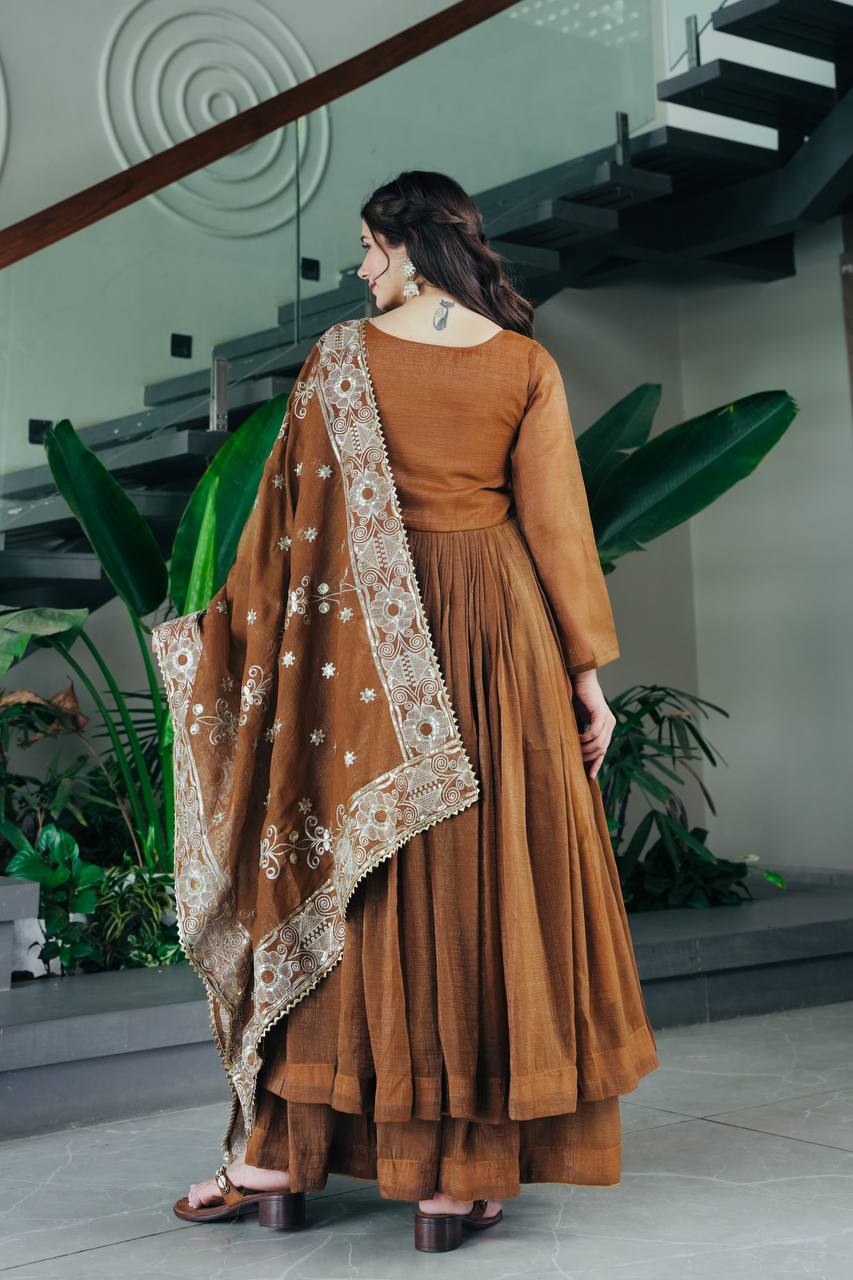 New Arrival Designer Partylook Premium Gold Crazy Sharara Set