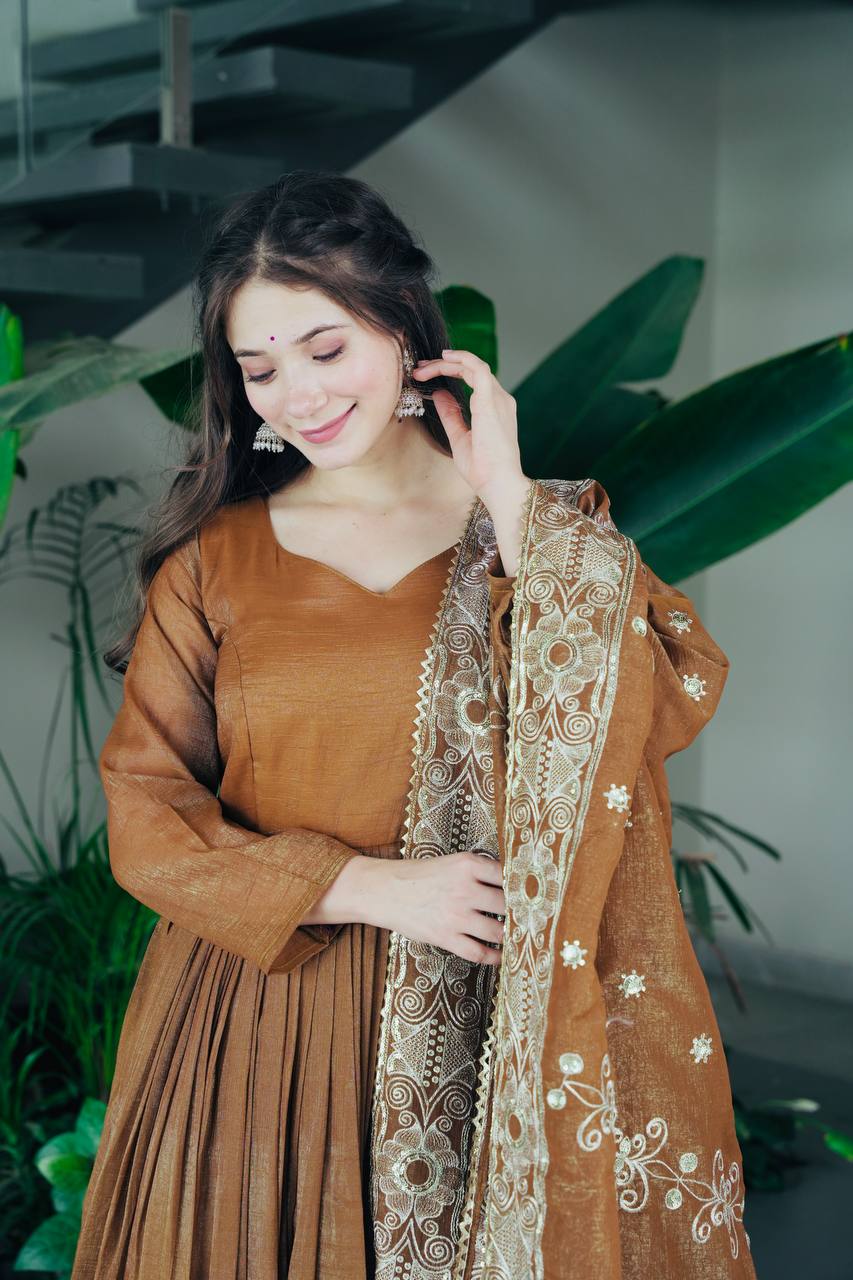 New Arrival Designer Partylook Premium Gold Crazy Sharara Set