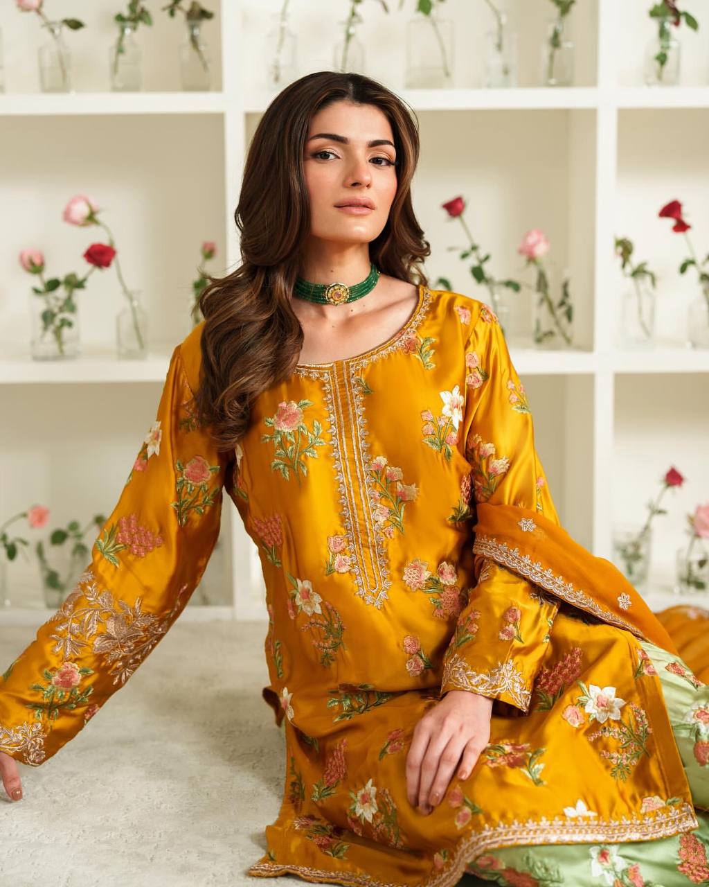 New Designer Party Wear Top & Sharara Set with Fancy Dupatta – Fully Stitched